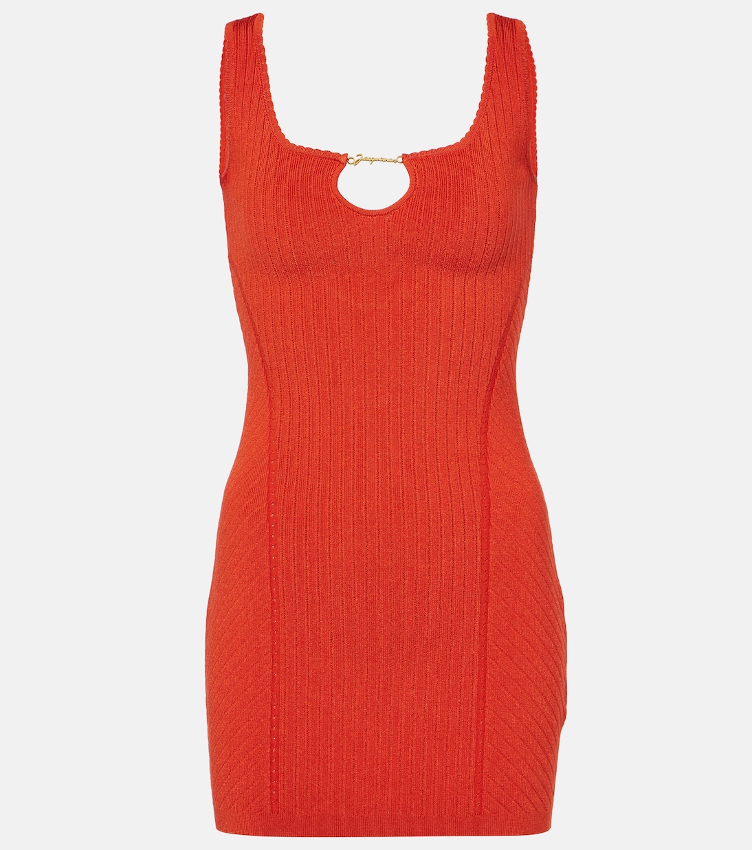 

Мини-платье La Mini Robe Sierra из трикотажа в рубчик Jacquemus, оранжевый