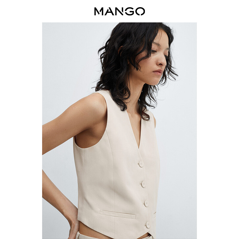 

Женский жилет Mango в деловом стиле, светло-зеленый