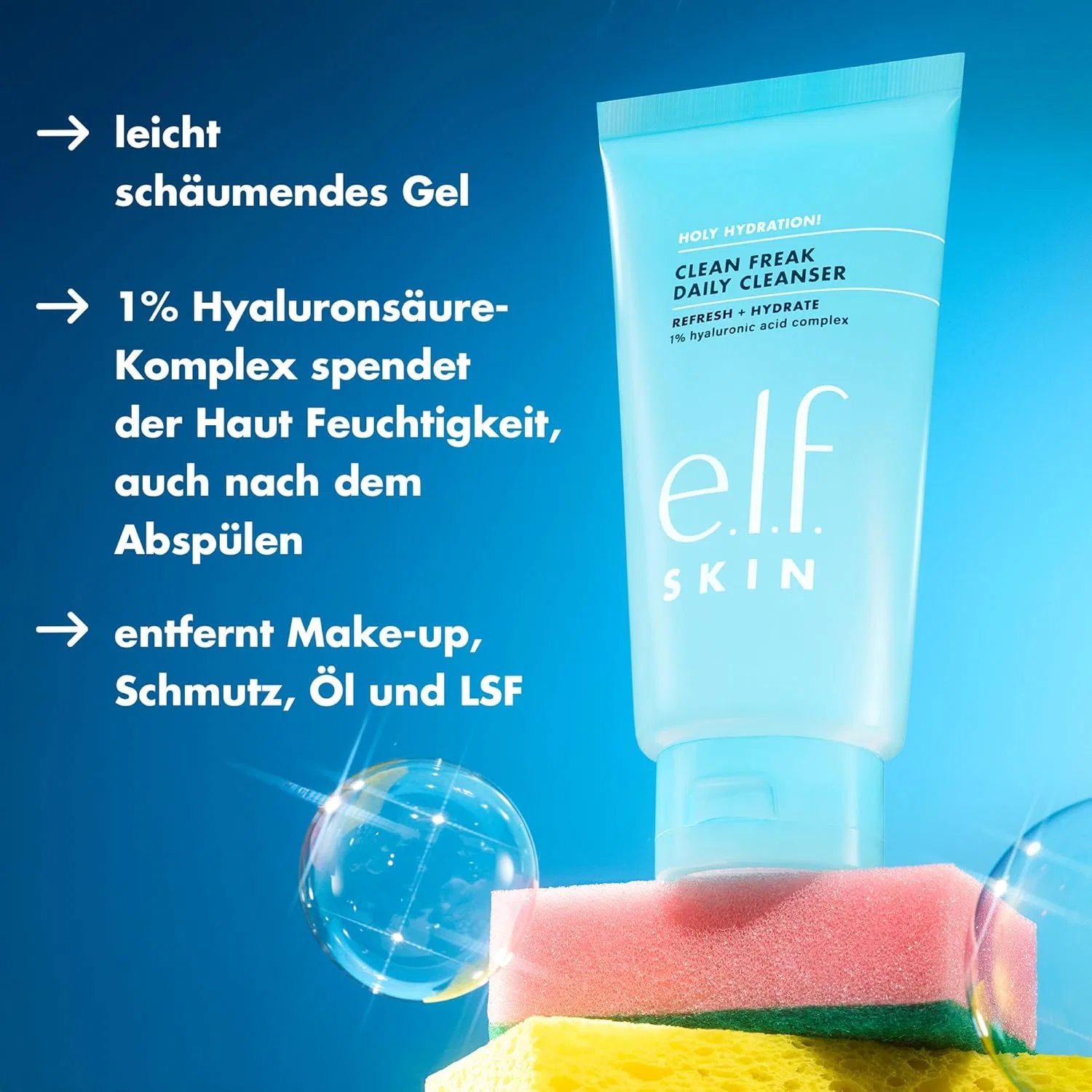 Гель для умывания E.L.F. — Очищающий гель для лица «Holy Hydration! Clean Freak Daily Cleanser» от SKIN — фото 3