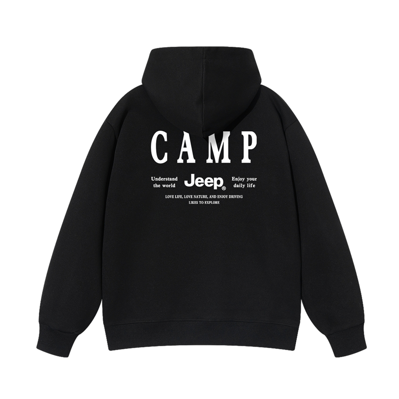 Толстовка с капюшоном утепленная для школьников Jeep, new year красный fleece-lined — фото 3