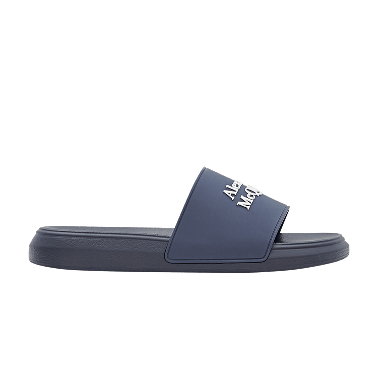 

Шлепанцы Alexander McQueen Logo Pool Slides 'Navy', синий