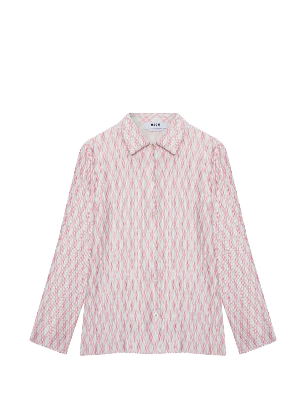 

Рубашка в узор с плиссировкой Msgm, розовый
