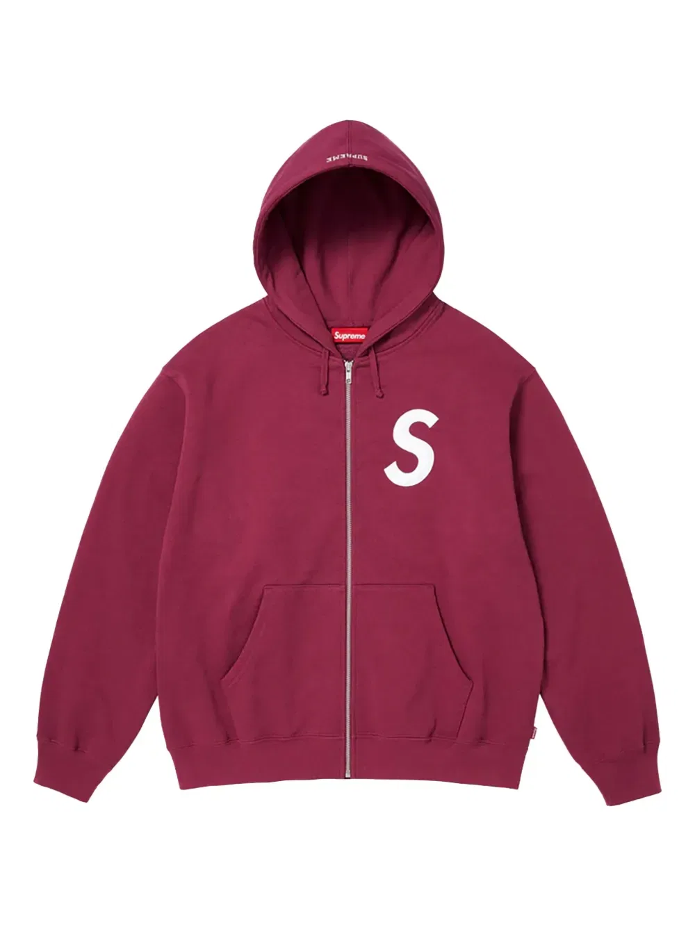 Толстовка на молнии с логотипом Supreme, красный