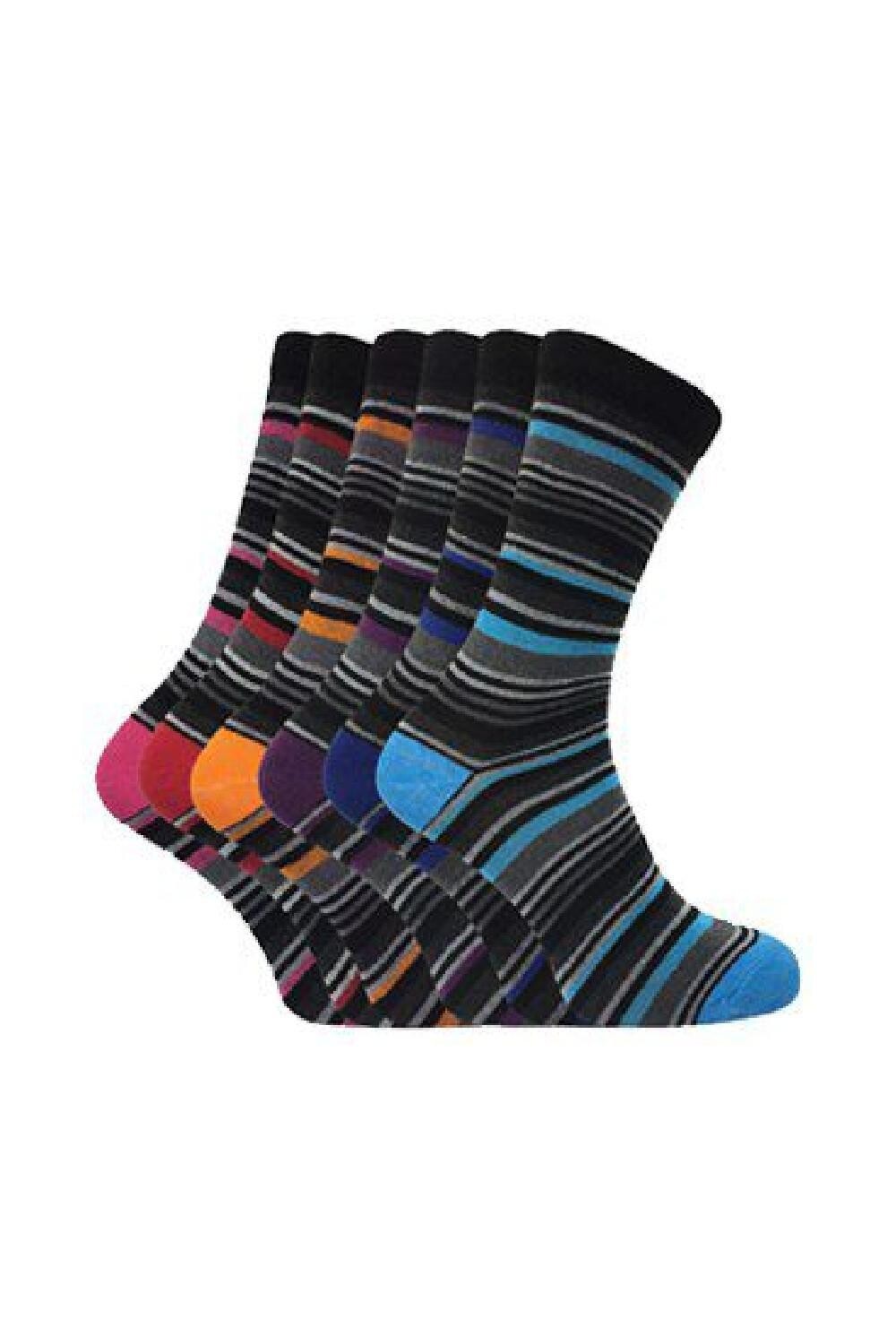 

6 пар цветных носков из мягкого хлопка с рисунком Sock Snob, синий