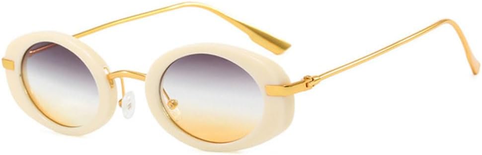 

Овальные солнцезащитные очки в стиле металл-панк, модные женские и мужские, трендовые, роскошные, с леопардовым принтом, ретро, ​​для пляжа, с защитой от УФ-излучения UV400 TYUVIVO, Beige-grayyellow