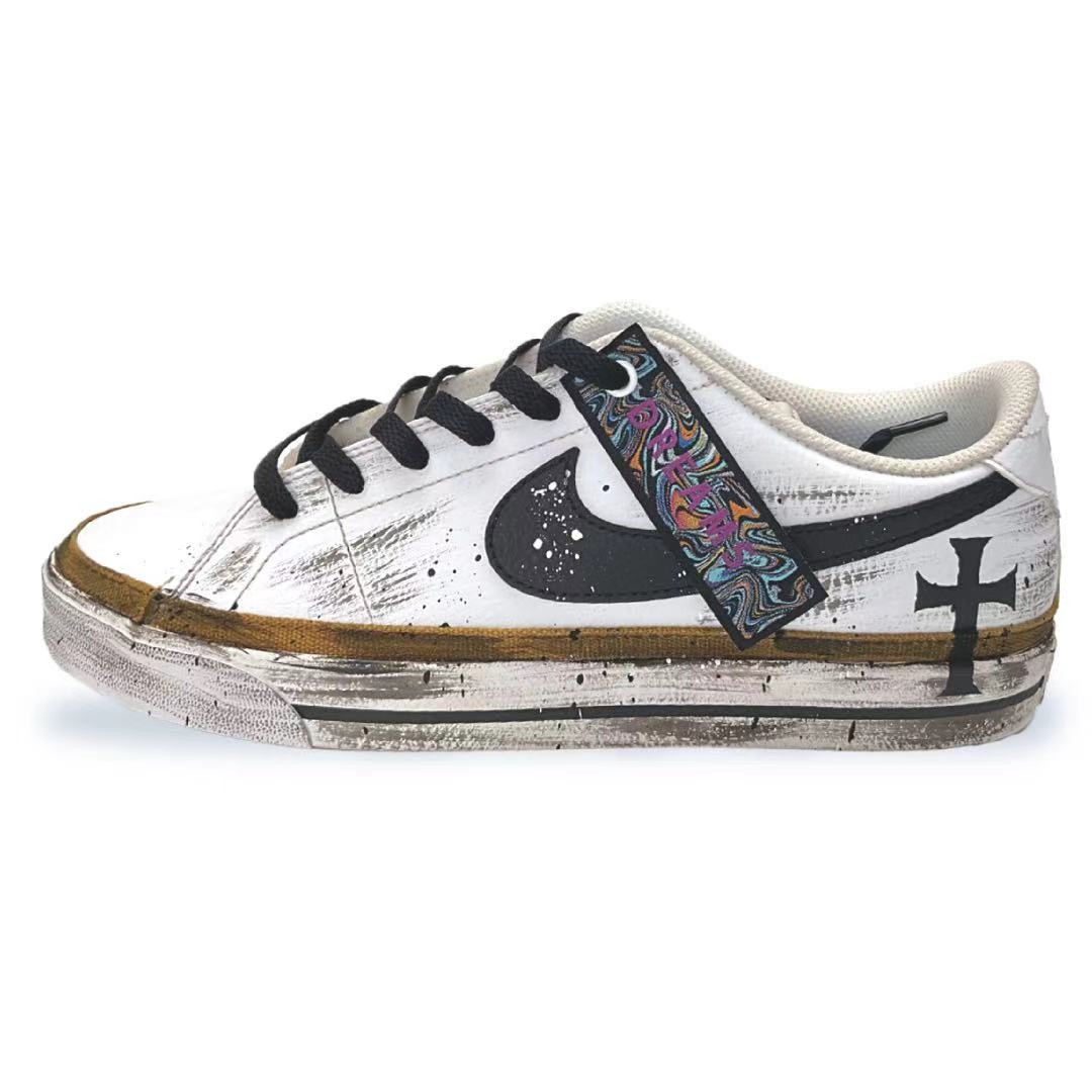 

Nike Кроссовки для скейтбординга Court Legacy, мужские, низкие, белые/черные/коричневые