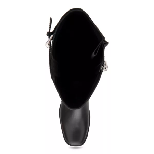 Женские высокие кожаные сапоги для верховой езды Della Aerosoles, цвет black faux leather — фото 4