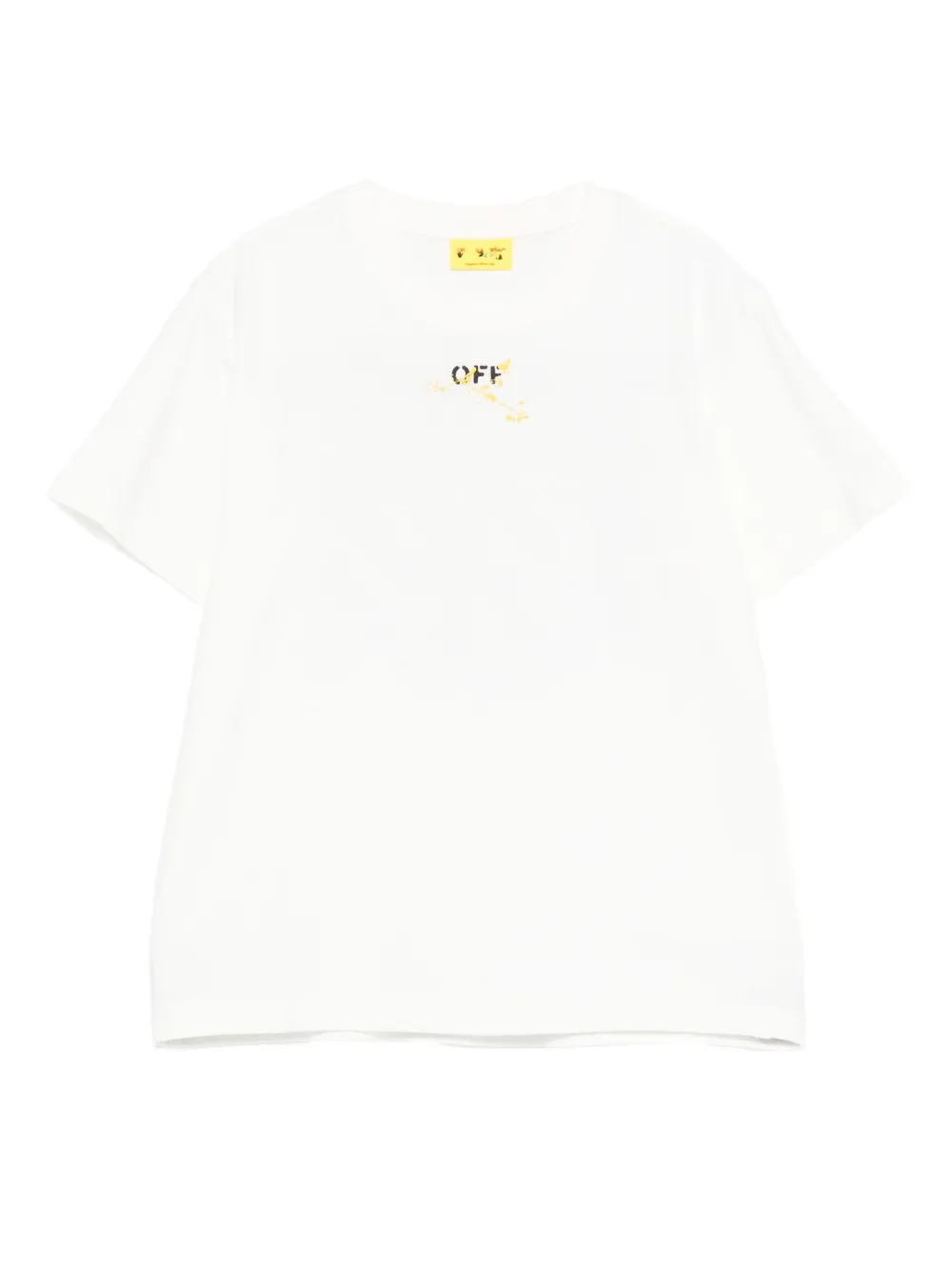 

Футболка с короткими рукавами с эффектом разбрызганной краски OFF-WHITE KIDS, белый