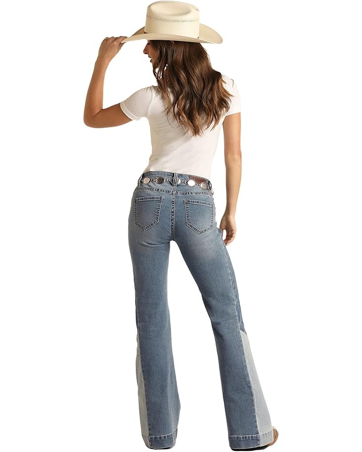 

Джинсы Rock and Roll Cowgirl Mid-Rise Trousers with Patch Dye Jeans in Medium Vintage RRWD5MRZU2, цвет Medium Vintage