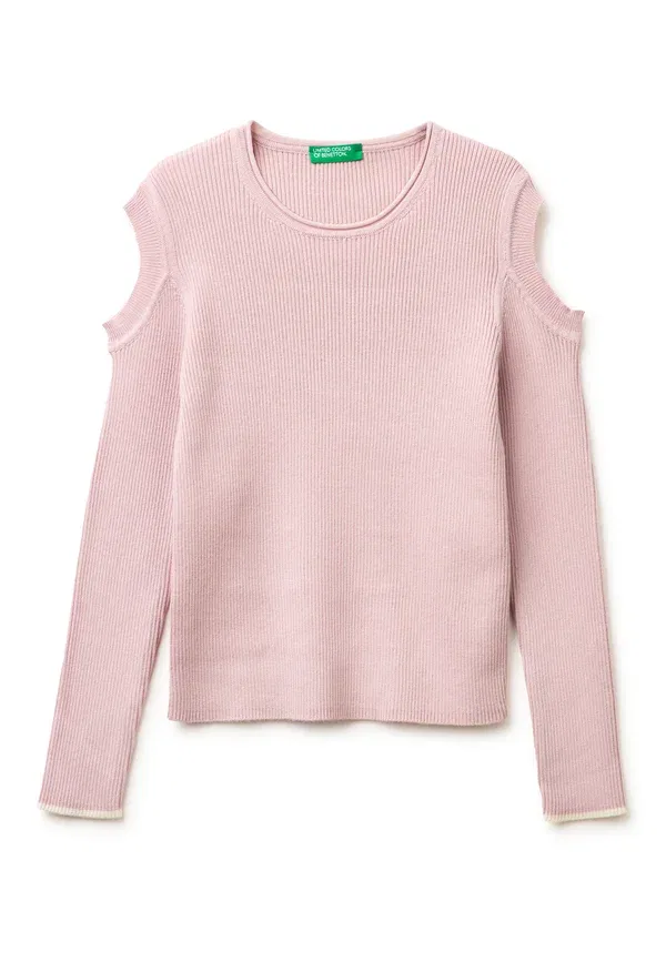 Свитер с вырезами United Colors Of Benetton, розовый