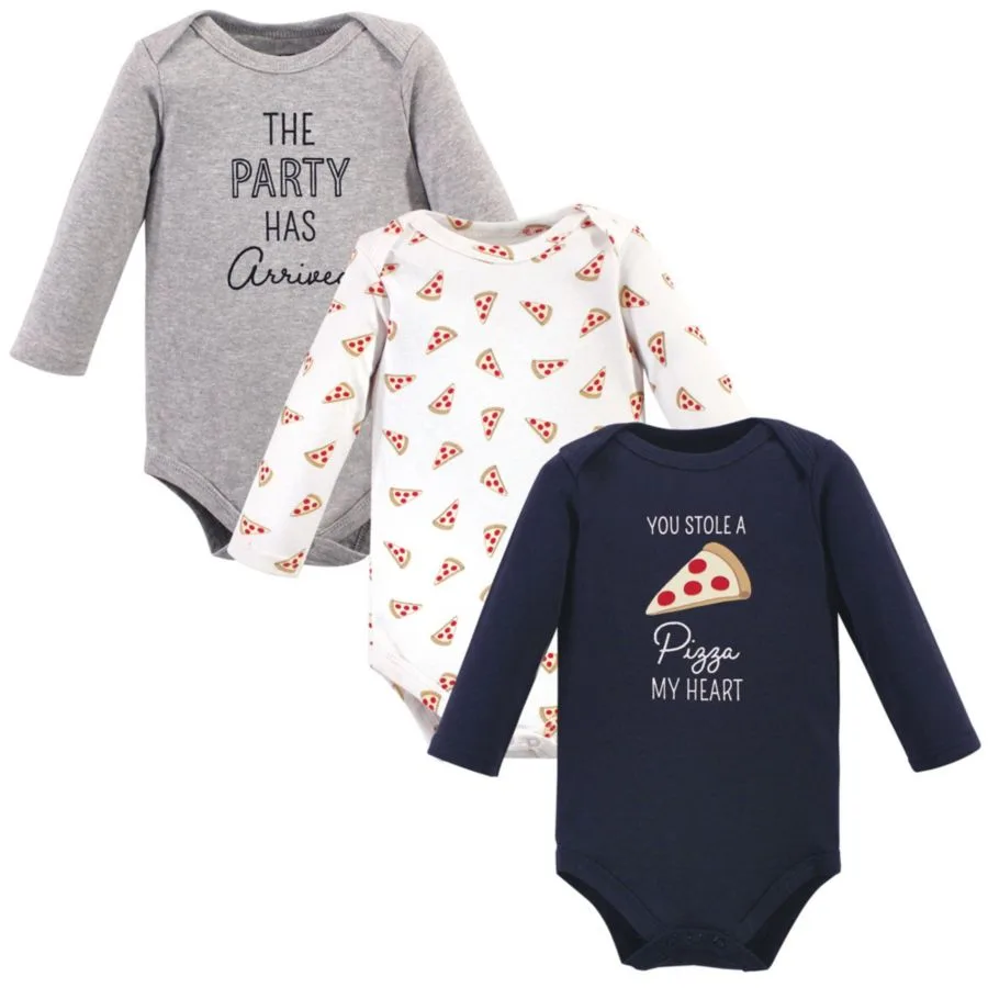 Хлопковые боди с длинными рукавами, комплект из 3 штук Hudson Baby, Pizza