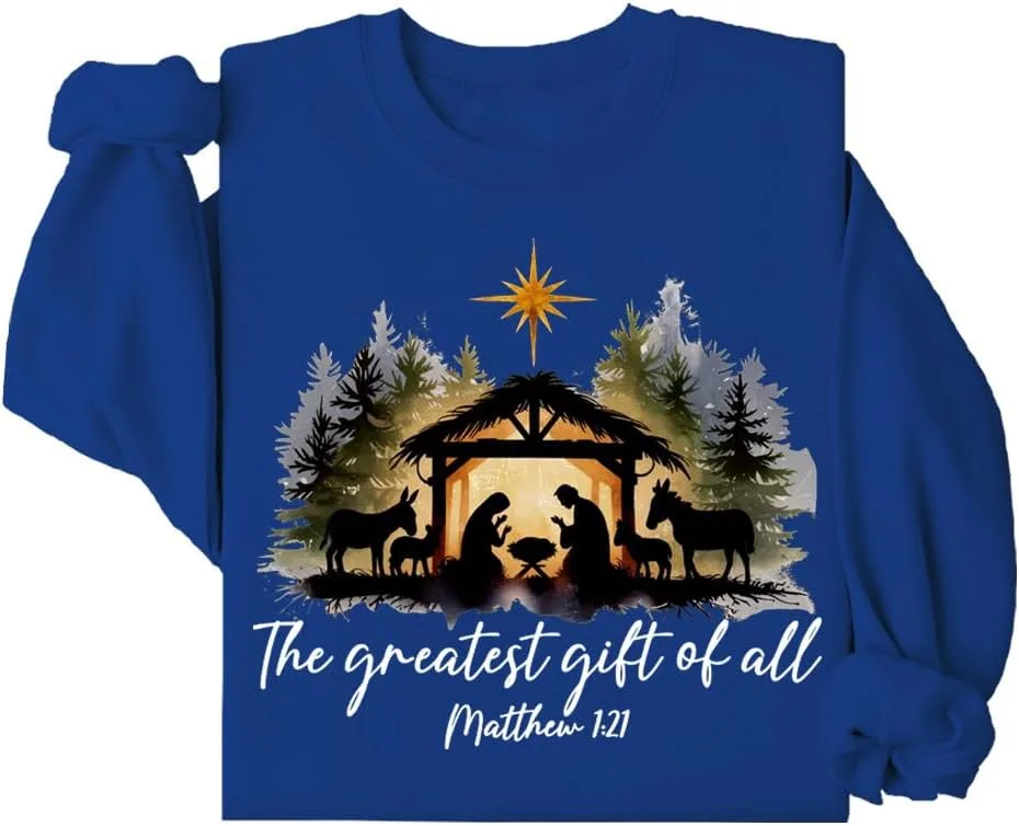 

Свитшот "The Greatest Gift of All" с рождественской сценой SIMJEW