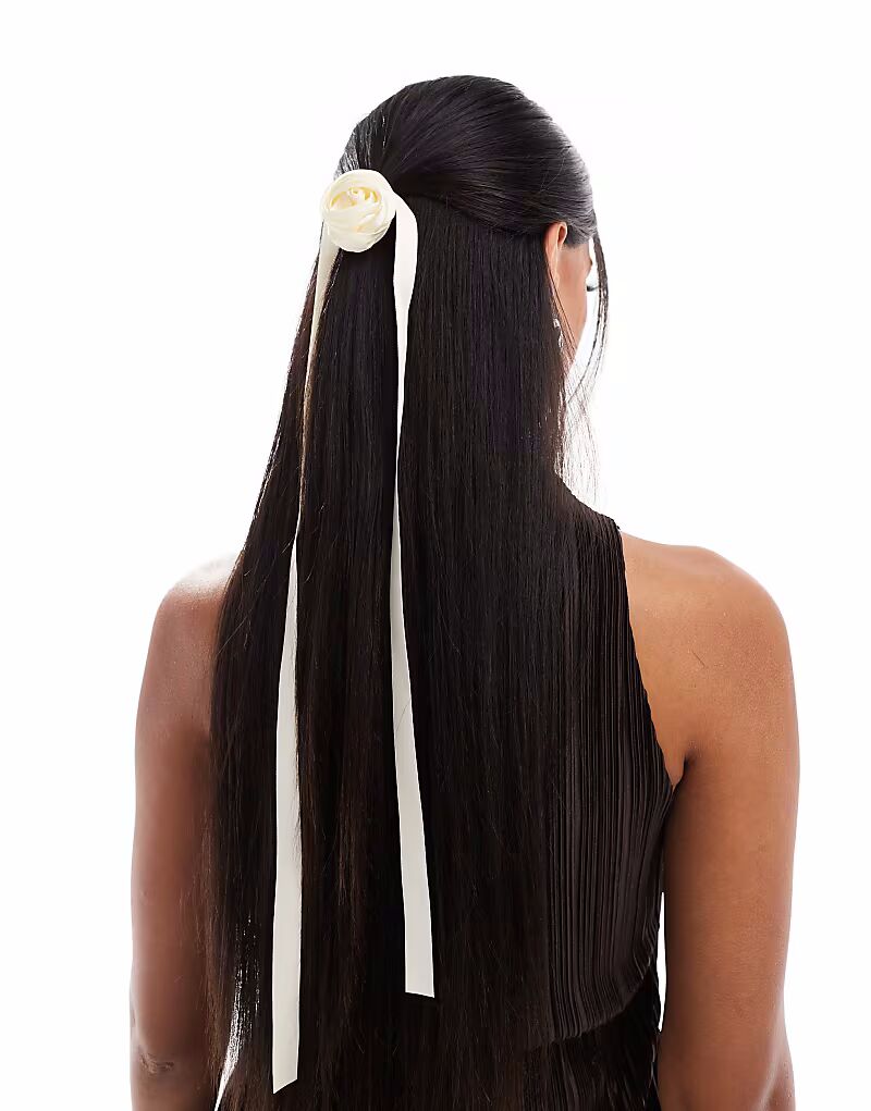 

Эксклюзивная кремовая резинка для волос с цветком X Easilocks