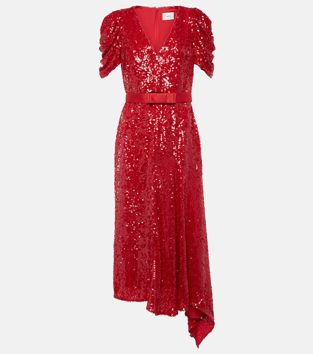

Асимметричное мини-платье с пайетками Erdem, красный