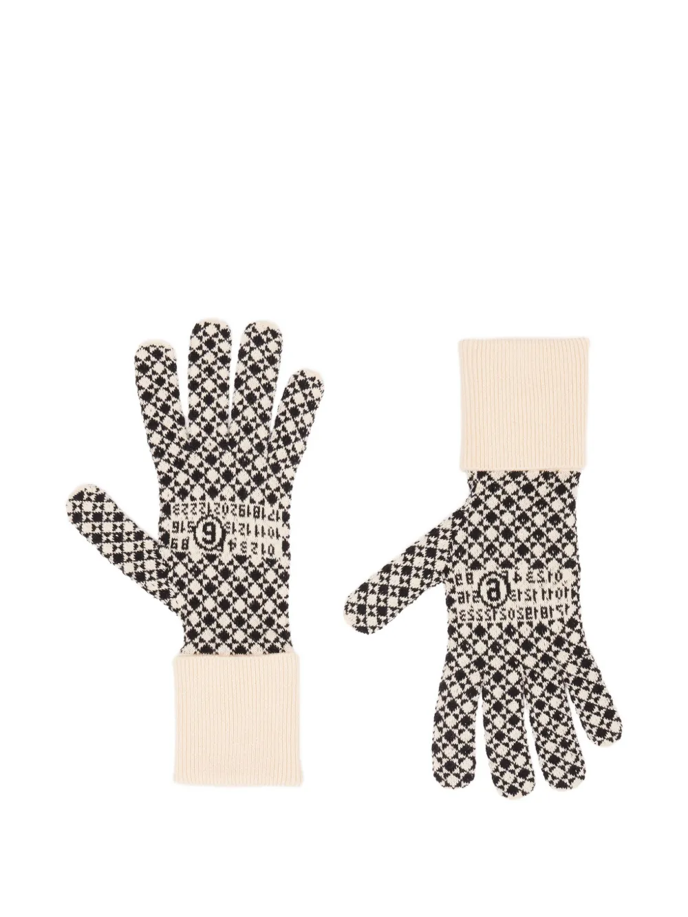 

Перчатки, связанные интарсией MM6 Maison Margiela, белый