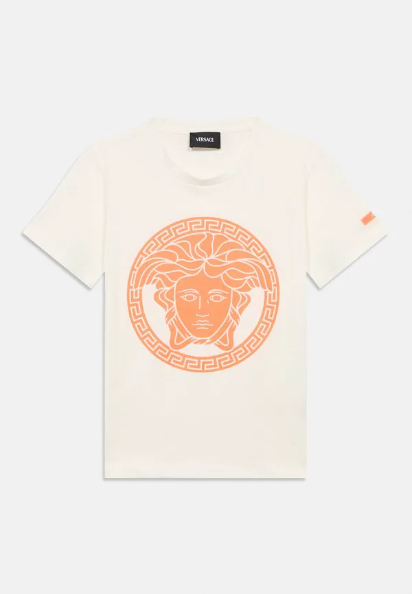 Футболка унисекс с принтом медузы Versace, Bianco/Arancio