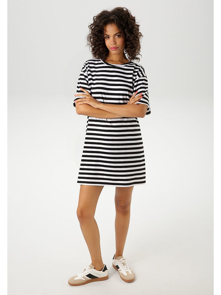 

Короткое платье Aniston, черный/белый