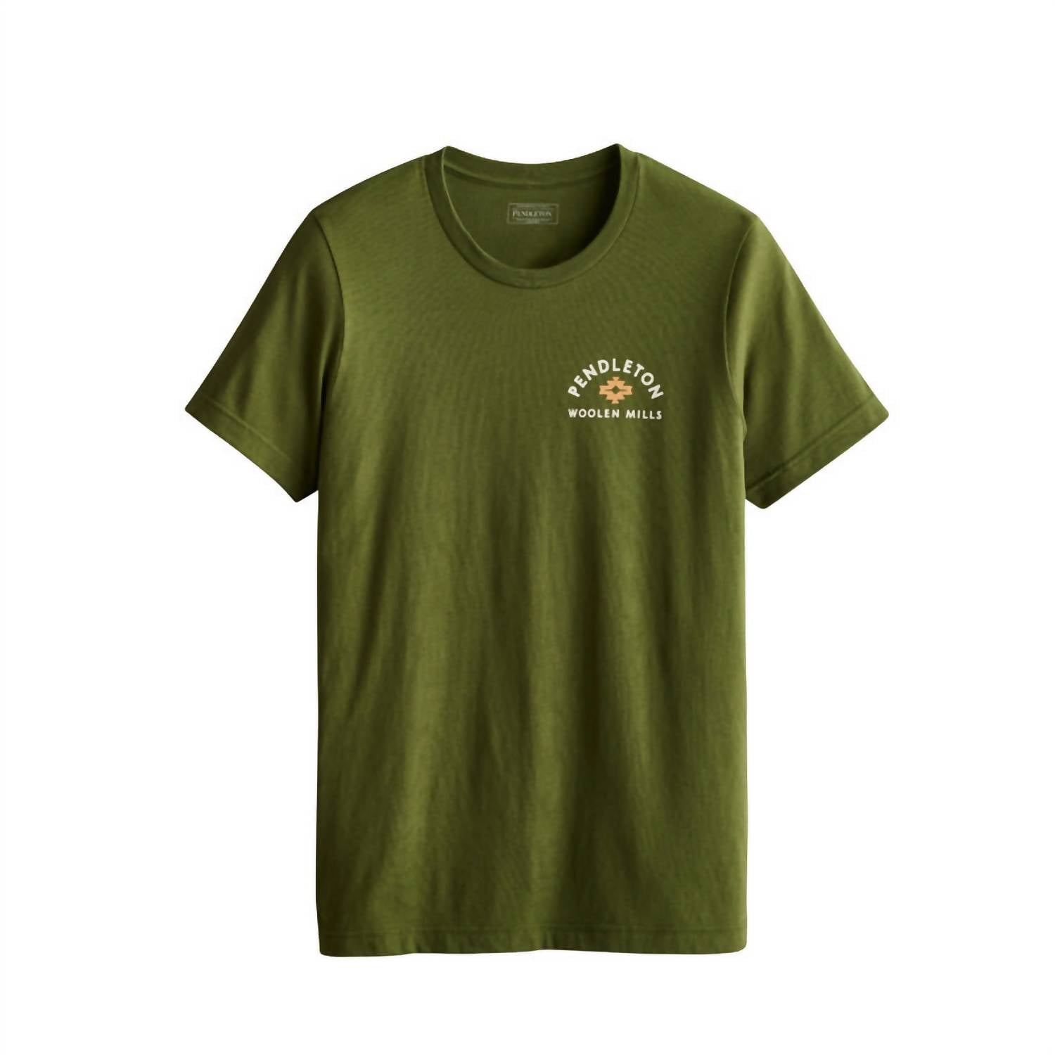 

Футболка мужская с рисунком бизона в цвете Military Green PENDLETON