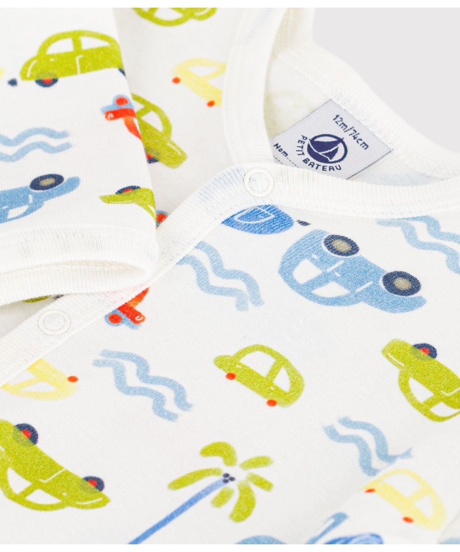 Комбинезон без носков с принтом Petit Bateau, Off-white/Multicolor — фото 3