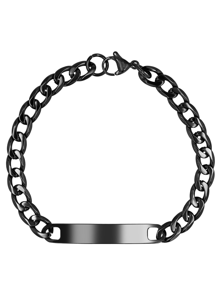 

Adeliás Браслет унисекс - браслет из нержавеющей стали в форме танка, 21 см, черный