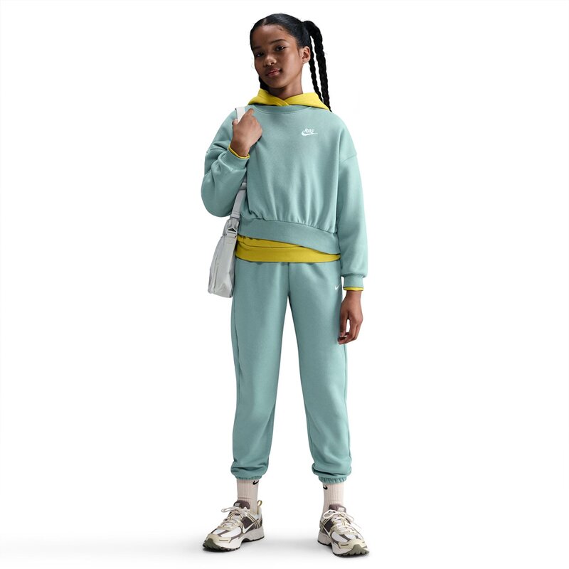 

Толстовка спортивная клубная флисовая для девочек, свободная Nike, мультиколор