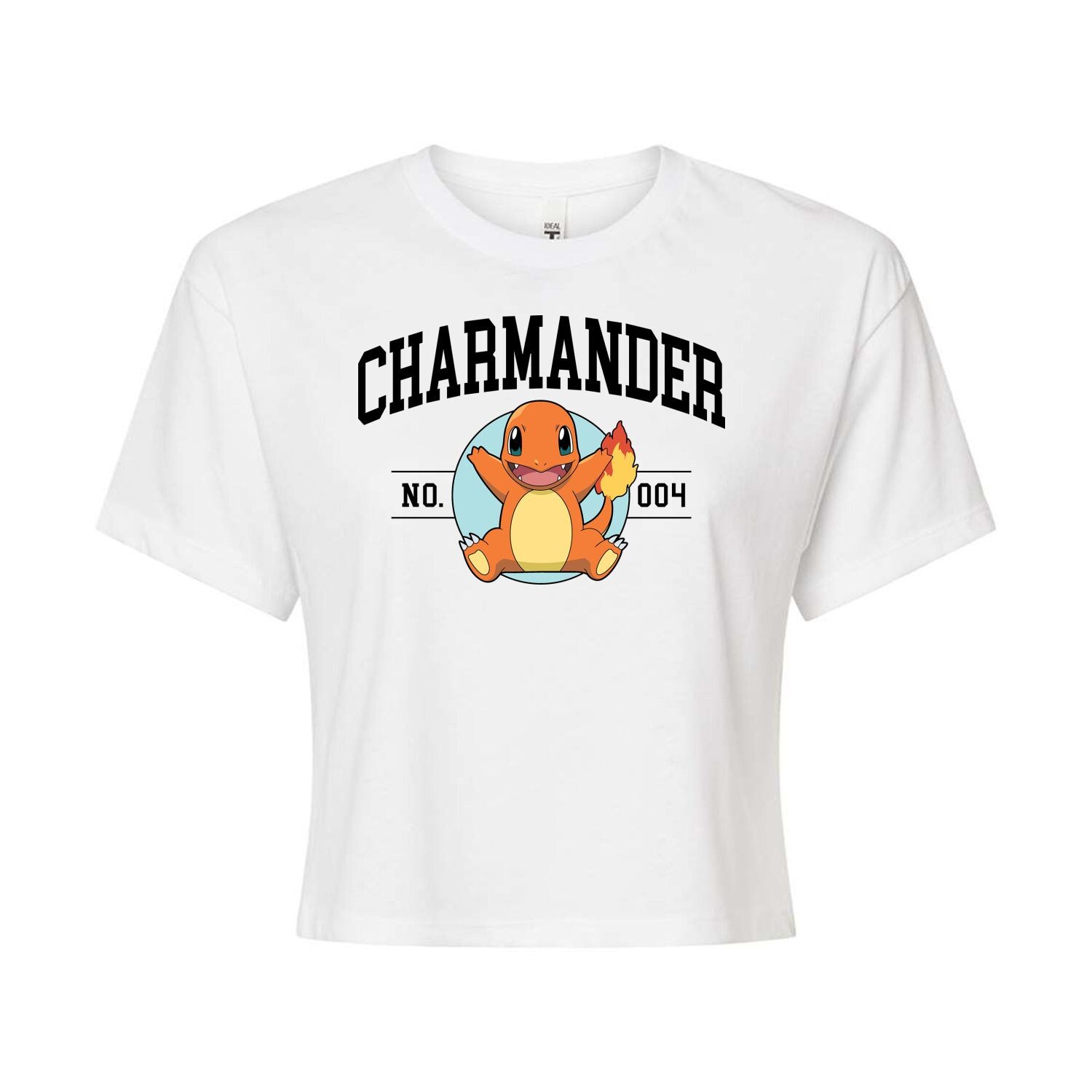 

Укороченная футболка с рисунком Pokémon Charmander 004 для юниоров Licensed Character, белый
