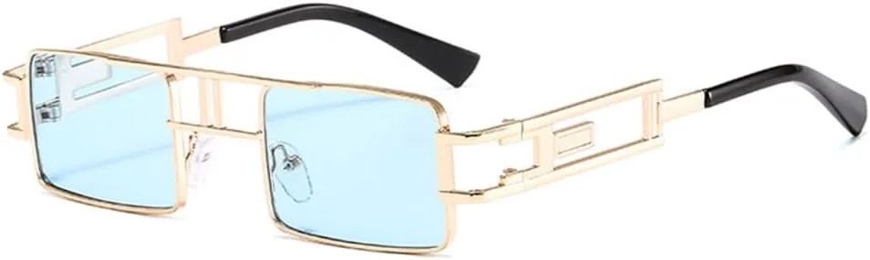 

Прямоугольные солнцезащитные очки для женщин и мужчин, маленькие, черные, в стиле стимпанк, солнцезащитные очки для женщин, защита от ультрафиолета UV400 LANGSER, 5