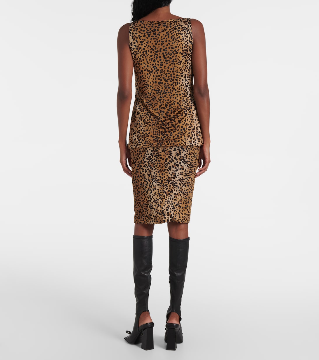 Топ с леопардовым принтом Medusa '95 Versace, Natural+Black — фото 3