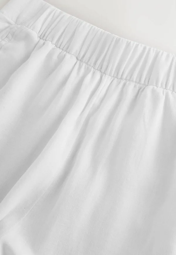 Брюки прямого кроя из смесовой ткани с широкими штанинами Next, White — фото 2