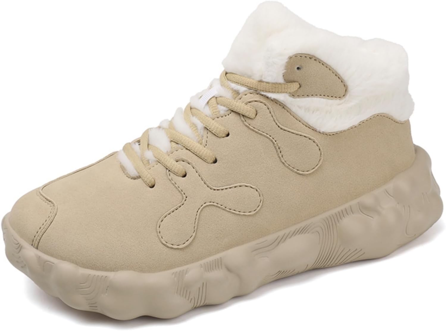 

Мужские теплые флисовые ботинки Aokisx с подкладкой, бежевые замшевые повседневные зимние ботинки с противоскользящей подошвой, уютные и стильные для холодных дней