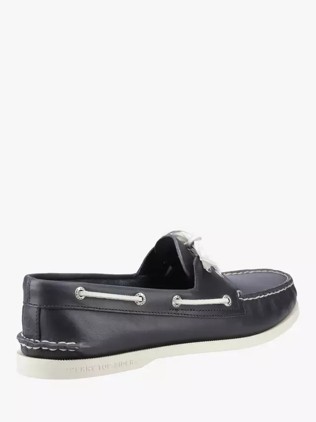 Оригинальные кожаные мокасины с двумя люверсами Sperry, Navy — фото 3