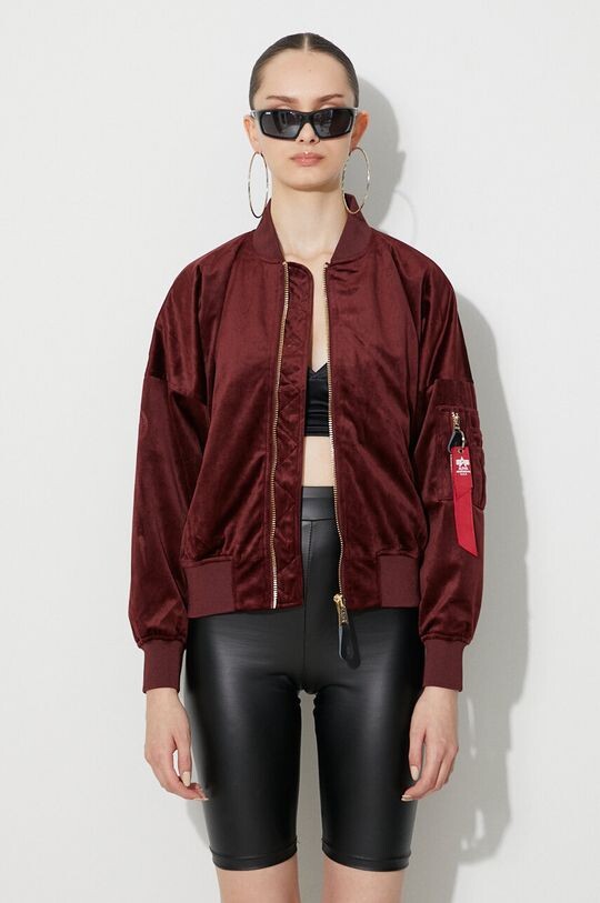 

Бархатный бомбер MA-1 OS Alpha Industries, бордовый, Красный, Бархатный бомбер MA-1 OS Alpha Industries, бордовый