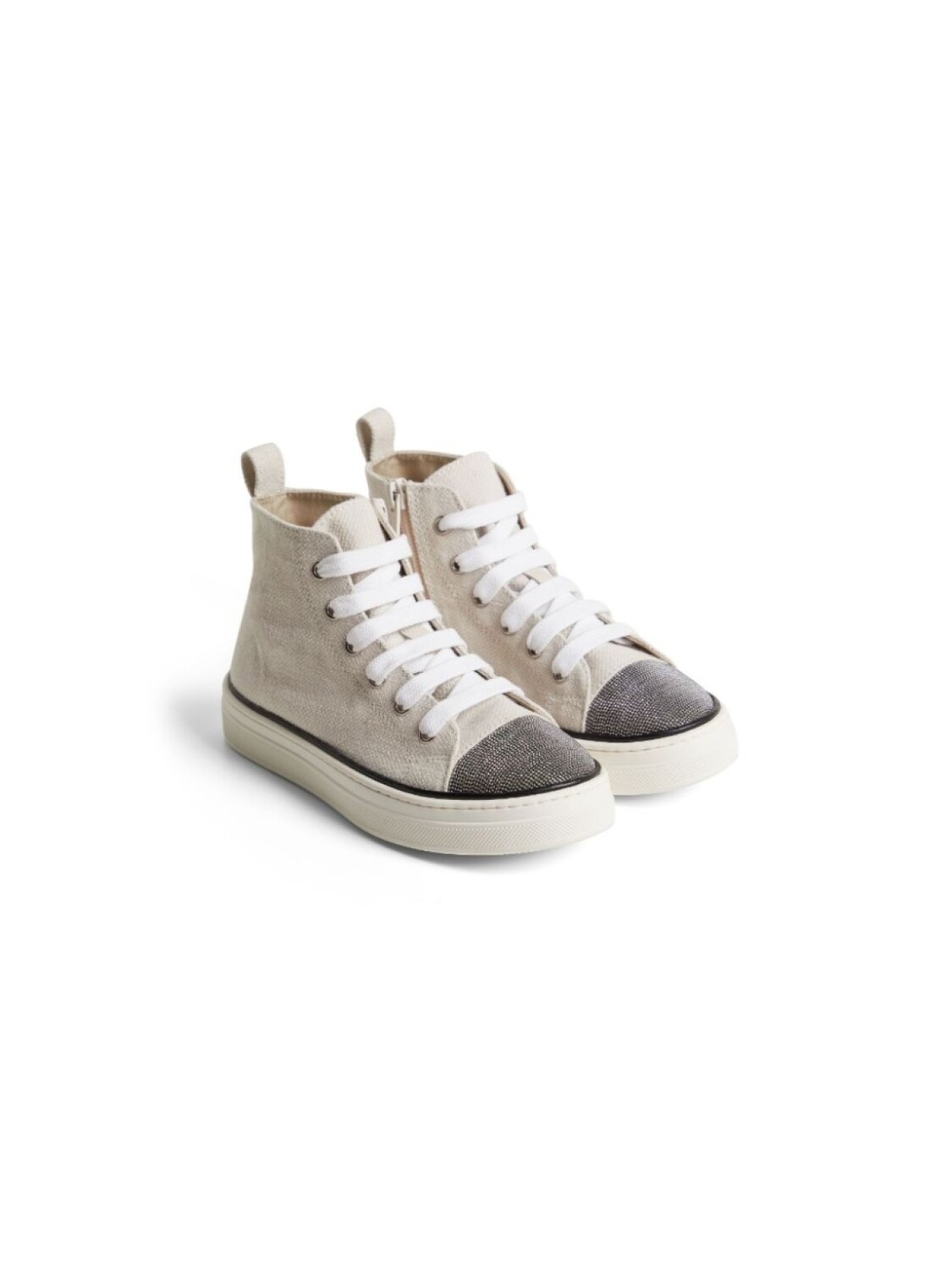 

Brunello Cucinelli Kids кроссовки с декором Monili, серый