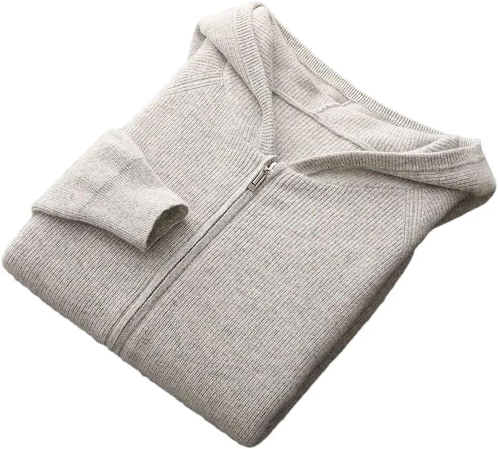 

Мужской шерстяной кардиган с капюшоном на молнии Hamthuit