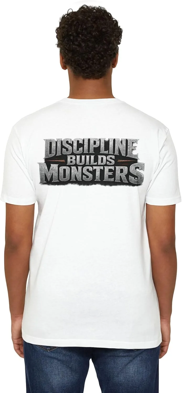 Футболка Discipline Builds Monsters Gym - Mental Toughness Dark Motivation GENERIC, белый — фото 4
