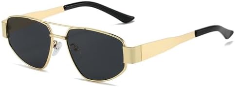 

Солнцезащитные очки 2027 года для женщин, металлическая оправа, двойная перемычка, мужские дорожные очки, градиентные очки, защита от УФ-излучения UV400 MTZJH, Gold Gray