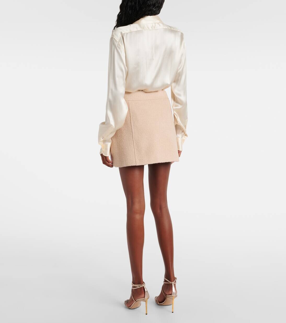 Мини-юбка из букле из смеси шерсти и шелка Tom Ford, цвет milky beige — фото 3