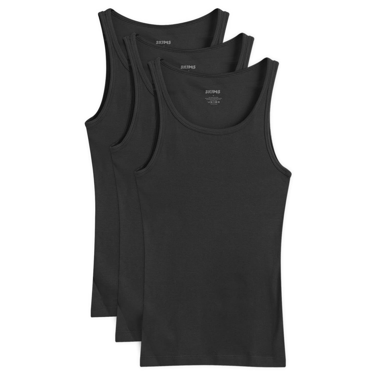 

Футболка Skims Cotton Rib Tank - 3 шт, цвет Onyx