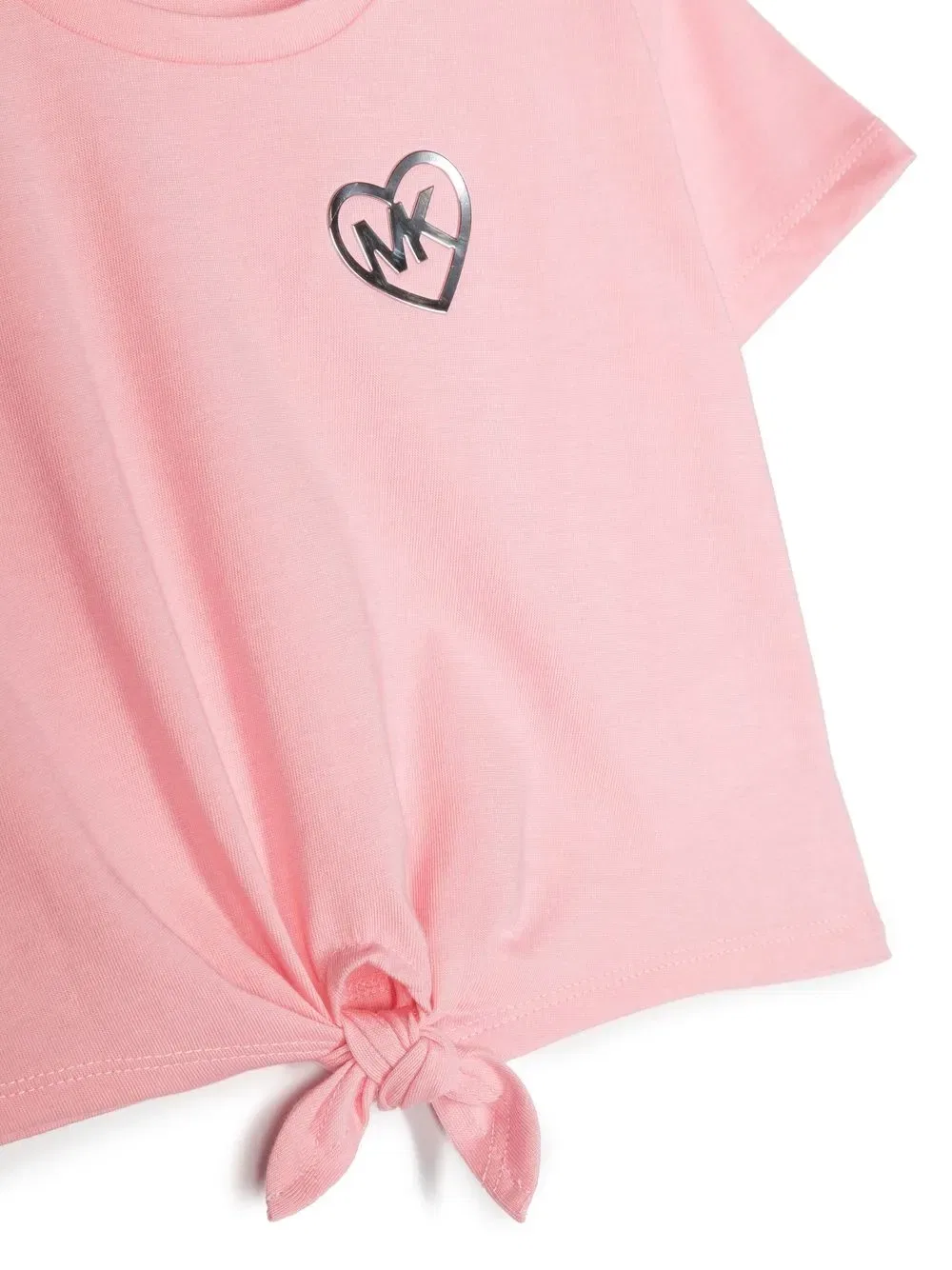 Футболка с металлизированным логотипом Michael Kors Kids, розовый — фото 3