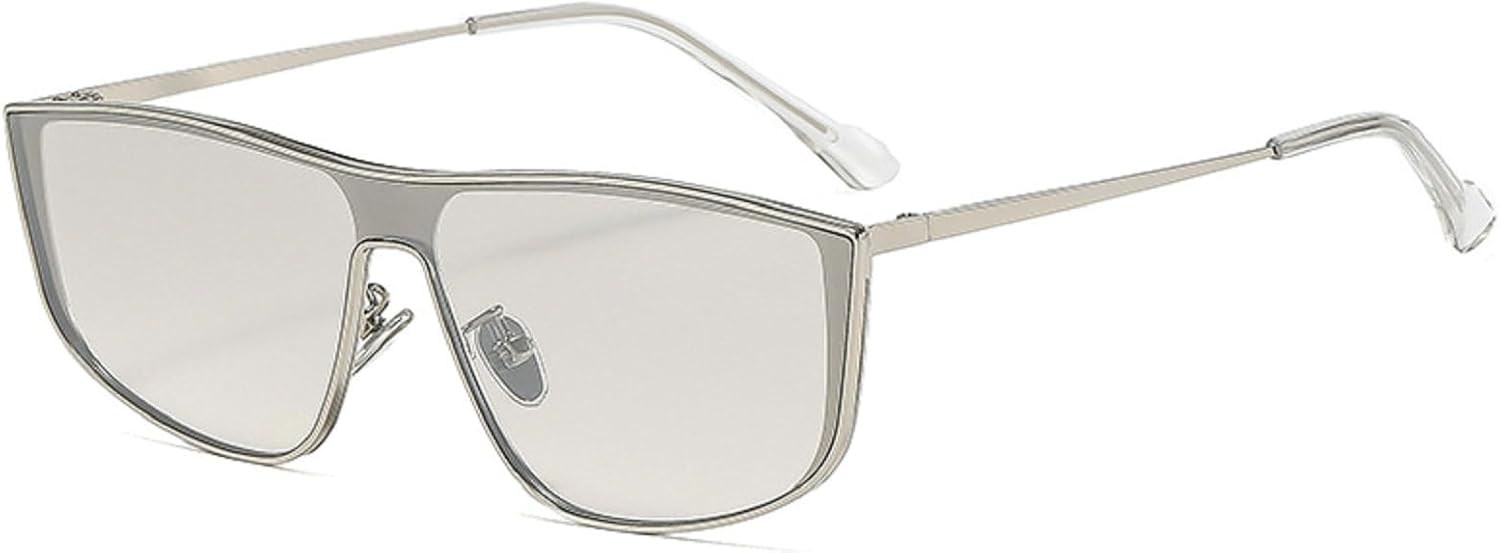 

Винтажные прямоугольные солнцезащитные очки для мужчин, стильные, с металлической оправой, в стиле ретро, ​​модные и декоративные солнцезащитные очки для женщин mincl, Silver