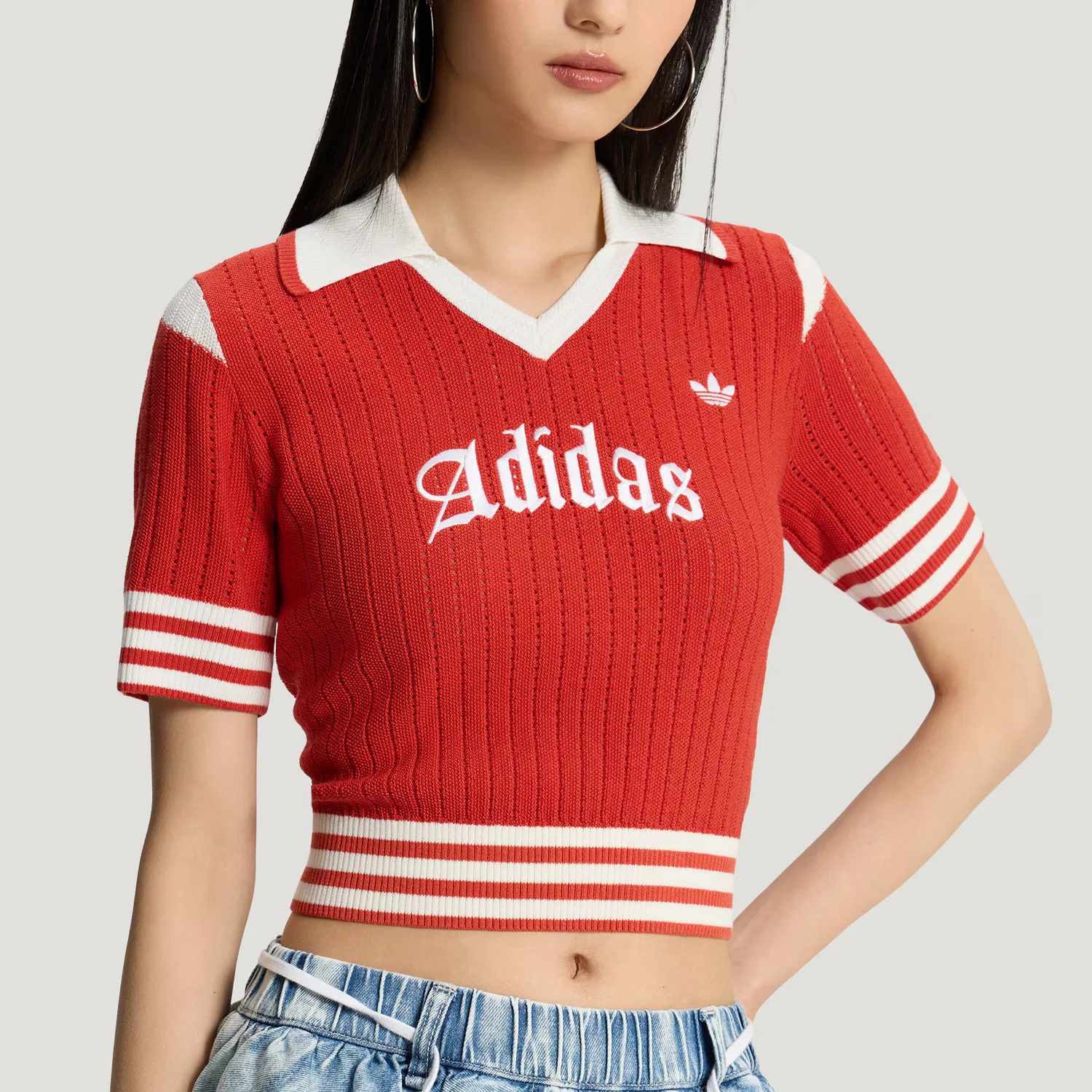 Поло OG W Jersey женское Adidas Originals, Soft Red/Ivory — фото 4