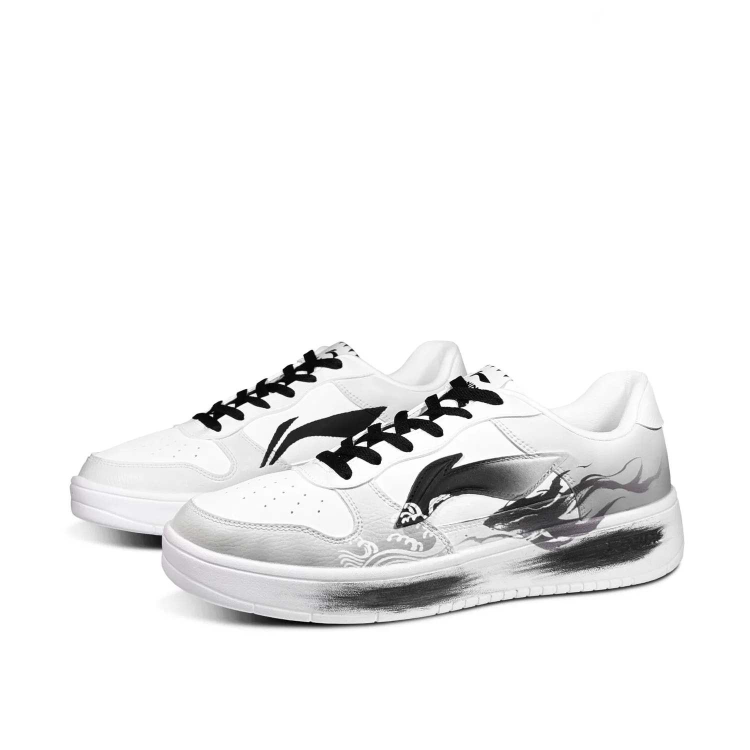 Кроссовки скейтерские Li-Ning Floating Boat Black White — фото 4