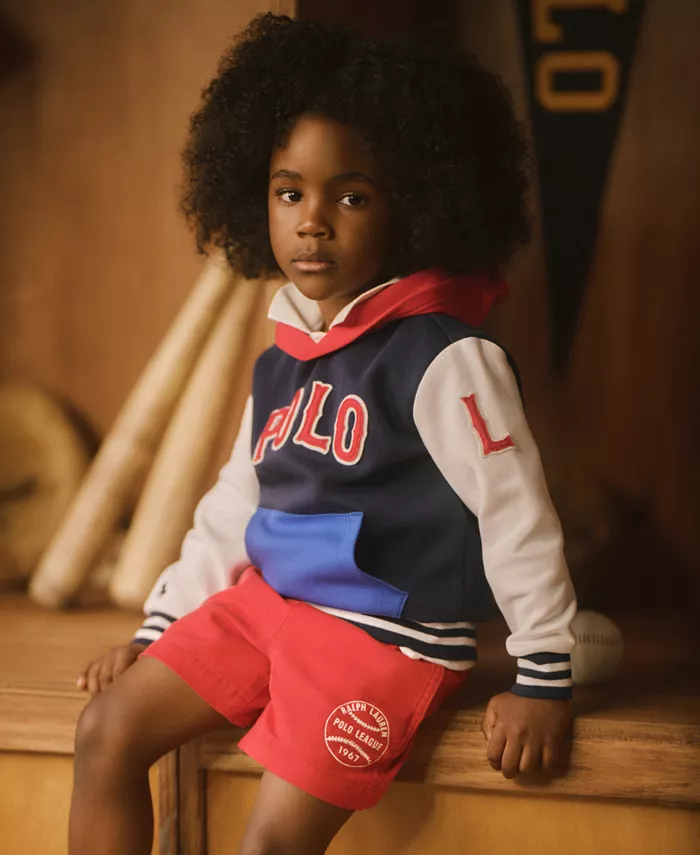 

Детская бейсбольная худи с логотипом (мальчики) Polo Ralph Lauren, мультиколор