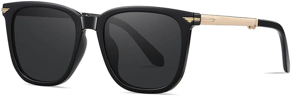 

Складные поляризованные солнцезащитные очки для мужчин, полуметаллические, женские солнцезащитные очки UV400, зеленые, синие, унисекс WNCKSQ, Black Gold Frame