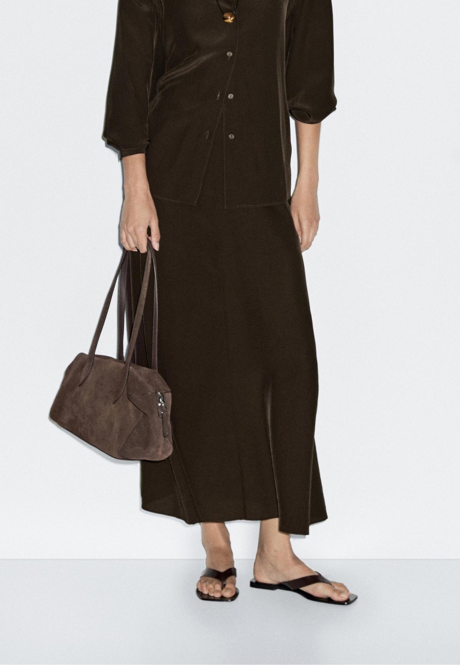 

Юбка Massimo Dutti FLOWING FLARED, Mottled Dark Brown