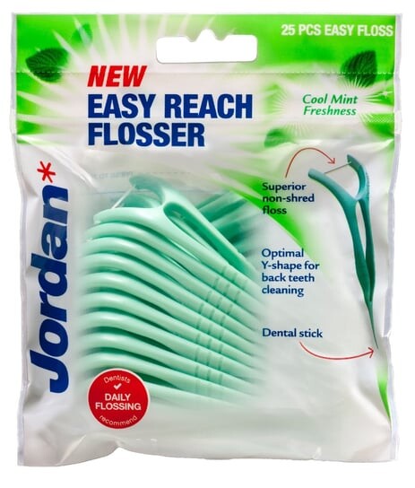 

Зубная нить и зубочистки 2в1, 25 шт. Jordan, Easy Reach Flosser