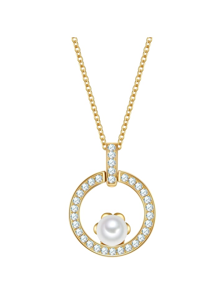 

Rafaela Donata Серебряное колье с кубическим цирконием и жемчужиной в оправе из желтого золота