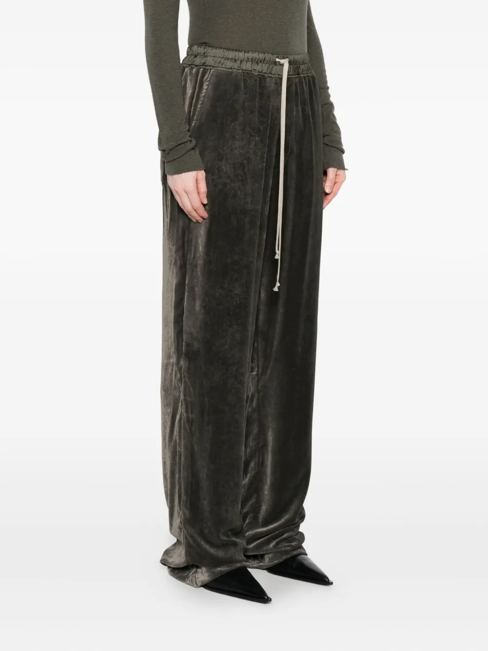 Вельветовые брюки на завязках Rick Owens, серый — фото 3