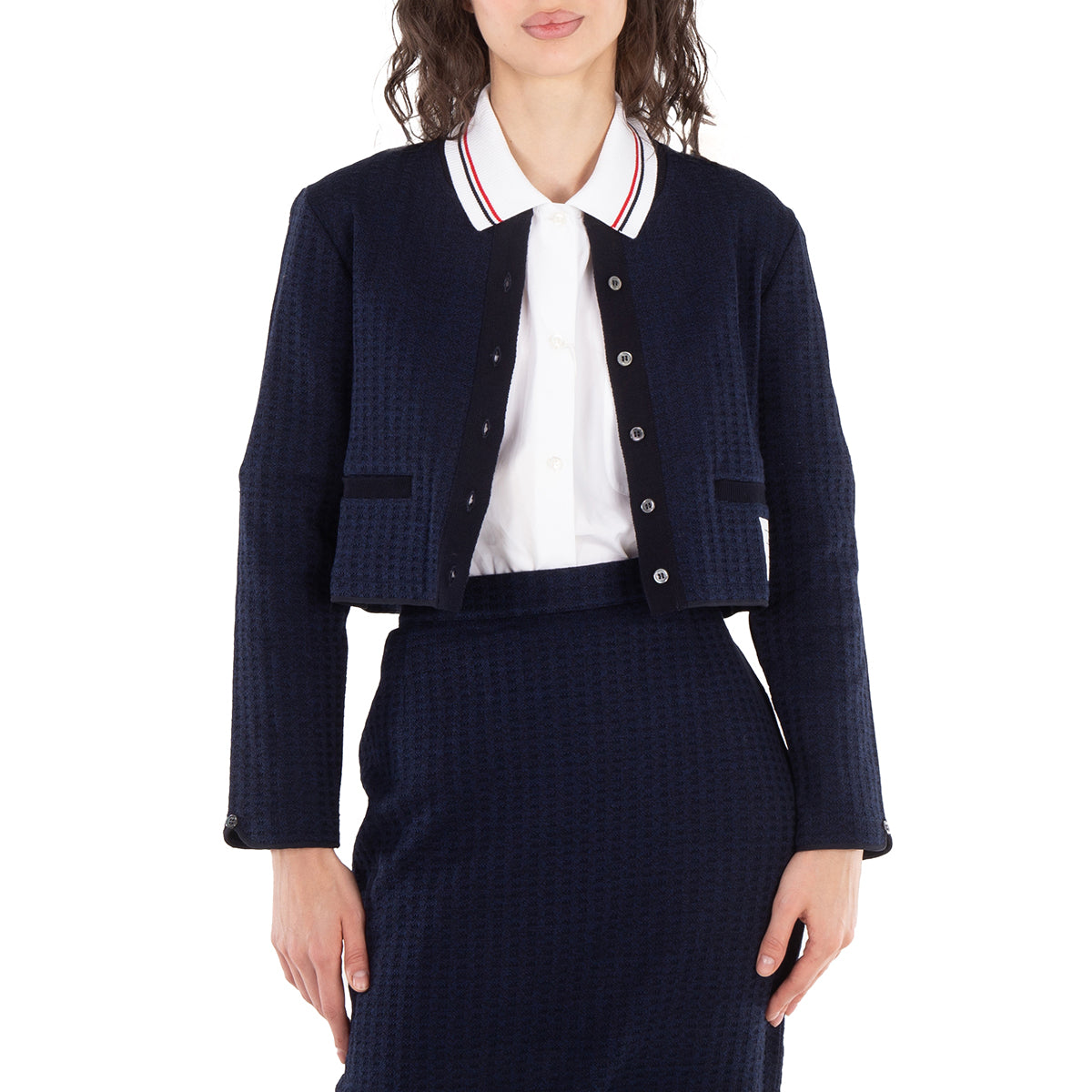 

Том Браун Жаккардовый хлопковый кардиган в клетку Thom Browne, мультиколор