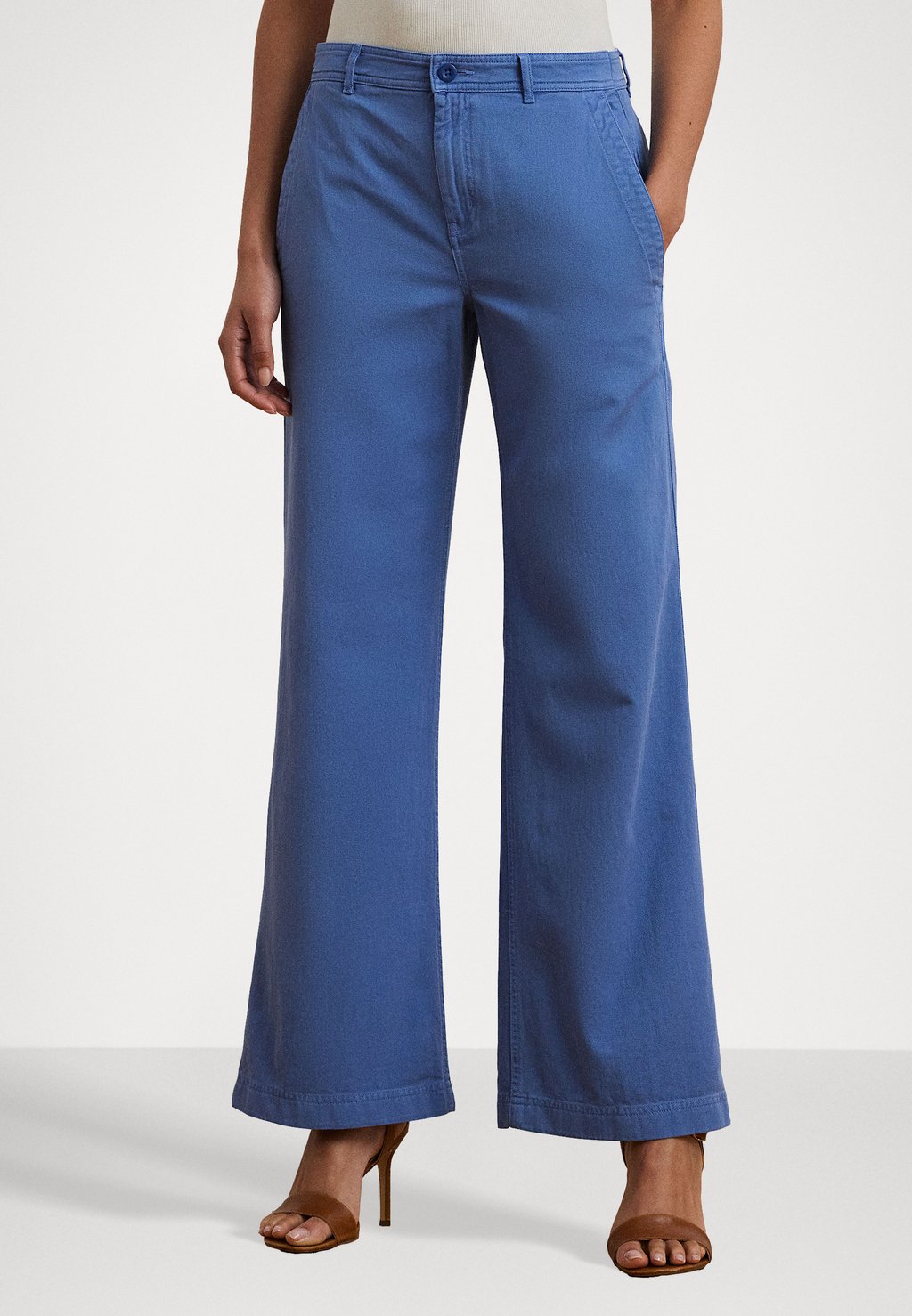 

Брюки COTTON TWILL WIDE LEG PANT Lauren Ralph Lauren, синий